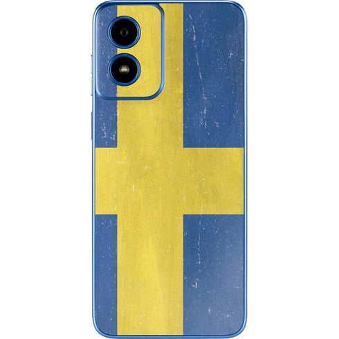 Sweden Flag Distressed Moto G Play 4G (2024) Skin